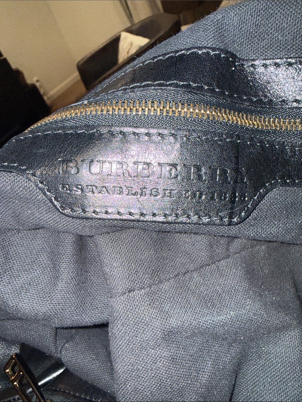 Burberry Bag with Black leatherTrim and Gold Chain Accent - Picture 8 of 11